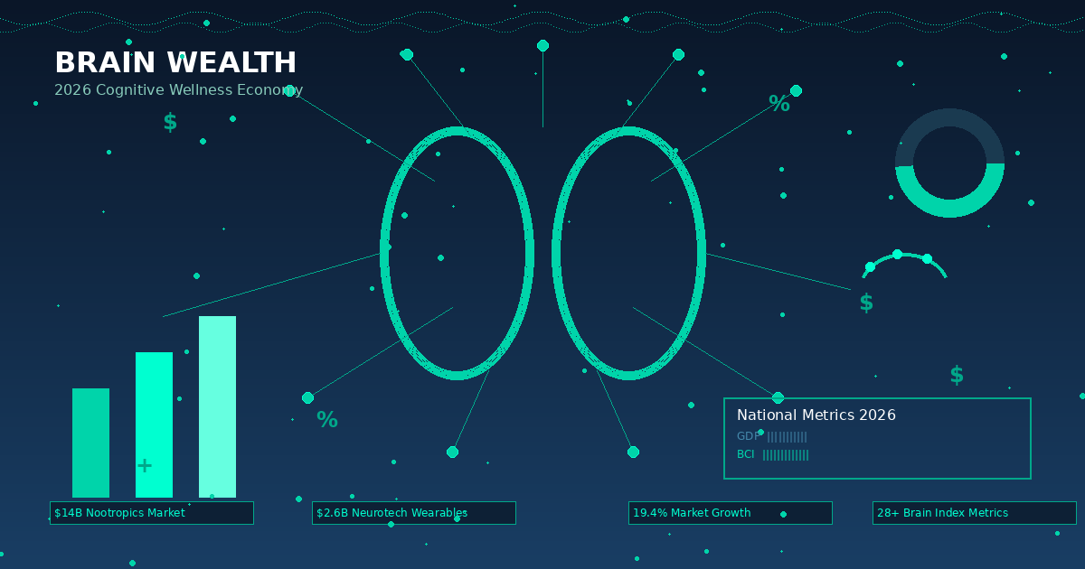 AI Generated Image - Brain Wealth 2026 Cognitive Wellness Economy Infographic with brain visualization and market data