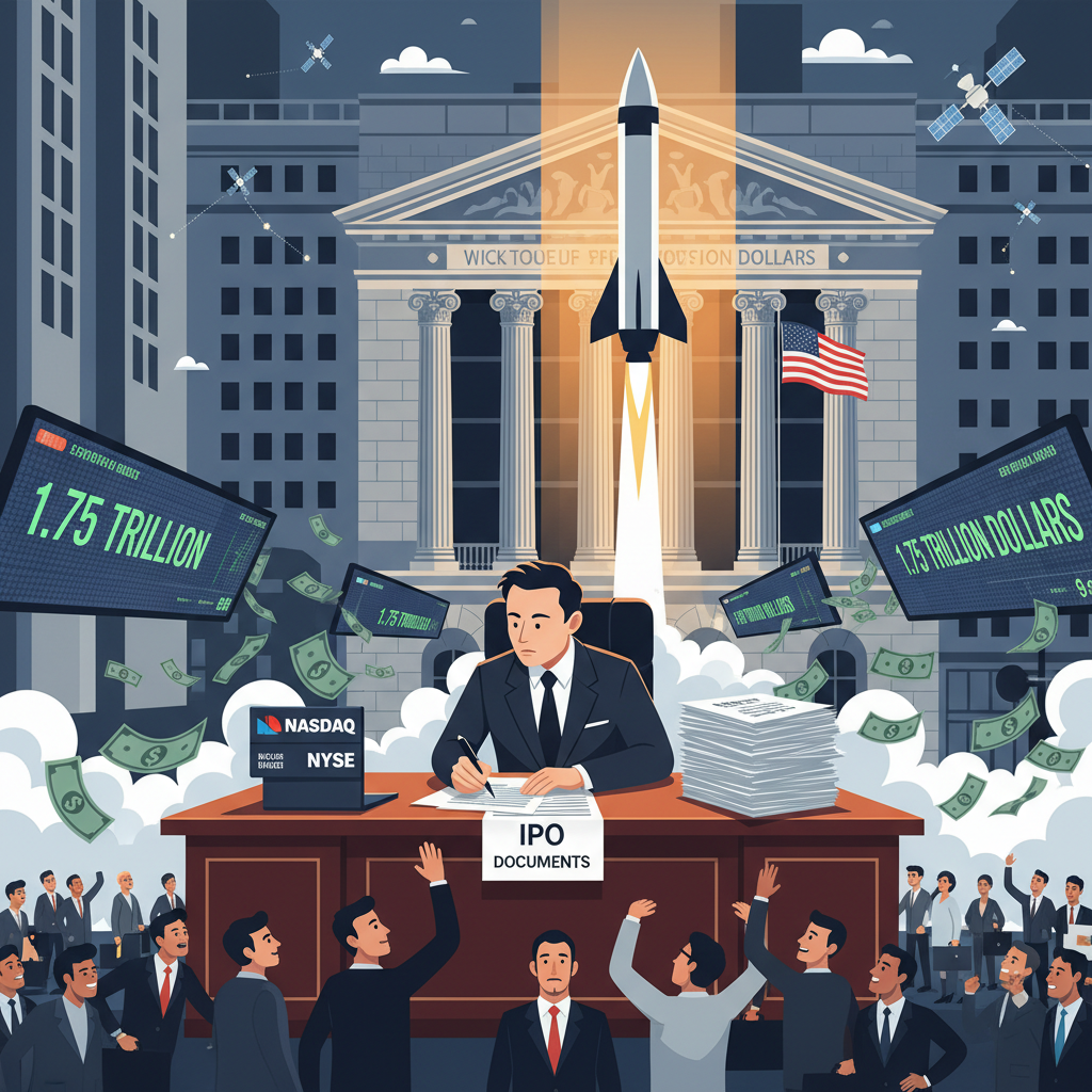 AI 생성 이미지 - SpaceX IPO