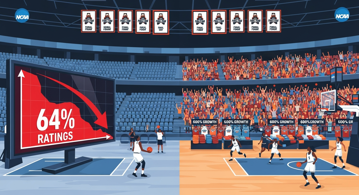 AI 생성 이미지 - NCAA 여자 Final Four 시청률과 여자 스포츠 성장