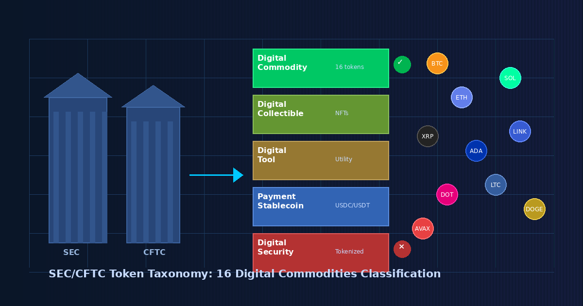 AI Generated Image - SEC/CFTC Token Taxonomy: 5-Category Digital Asset Classification and 16 Crypto Digital Commodity Designations