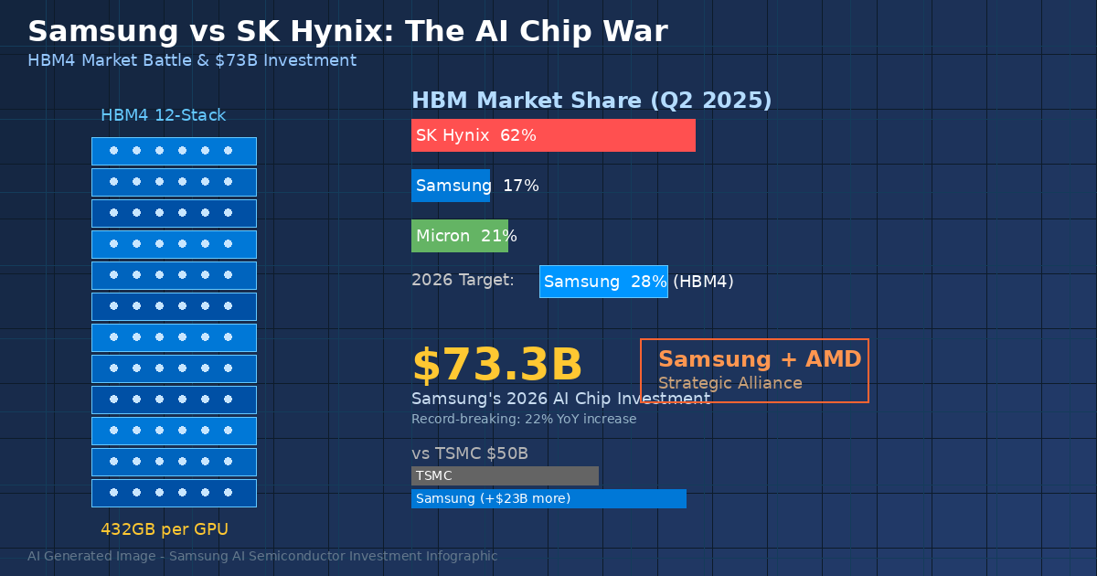 AI Generated Image - Samsung HBM4 AI semiconductor investment infographic